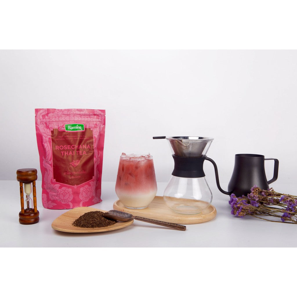 Raming Rosechana Thai Tea Mix – 2 Packs (250g Each) | Premium Rose-Flavored Thai Black Tea for Iced & Hot Milk Tea