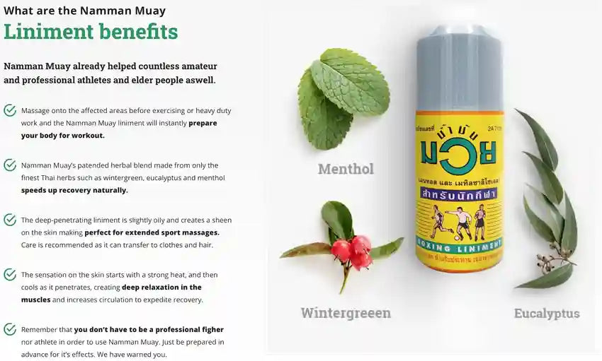 Namman Muay Thai Boxing Oil Liniment 120ml – Pack of 2 | Herbal Thai Massage Oil for Muscle & Joint Pain Relief