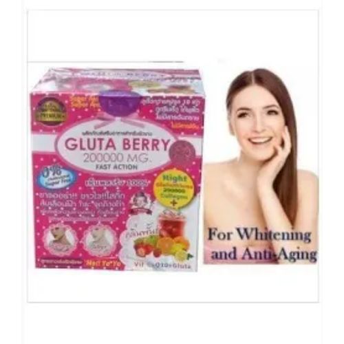 Gluta Berry 200,000 mg – Glutathione + Collagen Whitening Supplement | 2 Packs x 10 Sachets