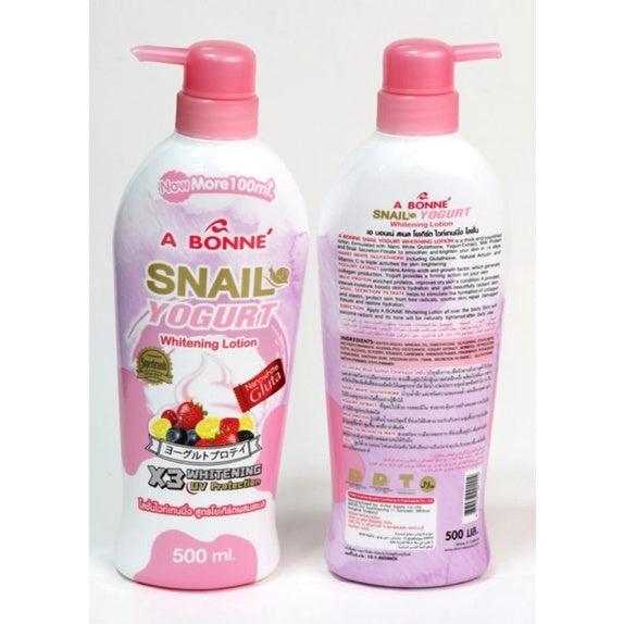 A Bonne Snail Yogurt Whitening Lotion – Nourishing Body Milk with Snail Secretion & Yogurt (500ml)