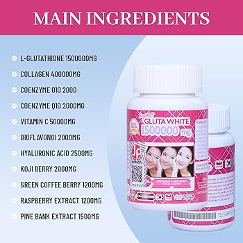 Supreme Gluta White 150000mg – Advanced Skin Whitening & Brightening Supplement – 30 capsules, 2boxs = 60 capsules