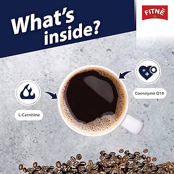 FITNE Coffee Q10 – Instant Black Coffee Mix with Coenzyme Q10 for Energy & Fat Metabolism, 3 packs x 10 sachets, total 30 sachets