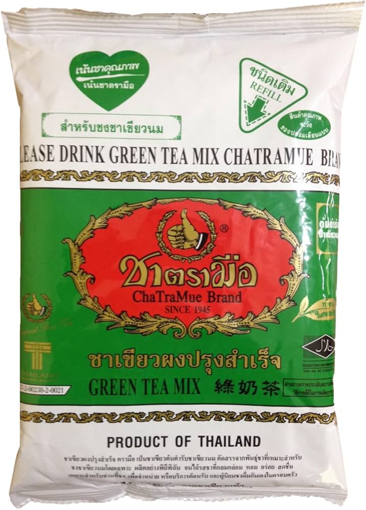 ChaTraMue Green Tea Mix – 200g x 2 Bags – Authentic Thai Green Milk Tea Powder