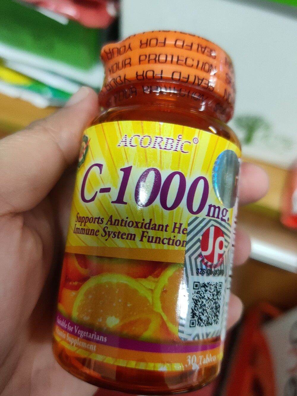 Acorbic C 1000mg – High-Potency Vitamin C Supplement for Immune Support – 2 Packs x 30 Tablets