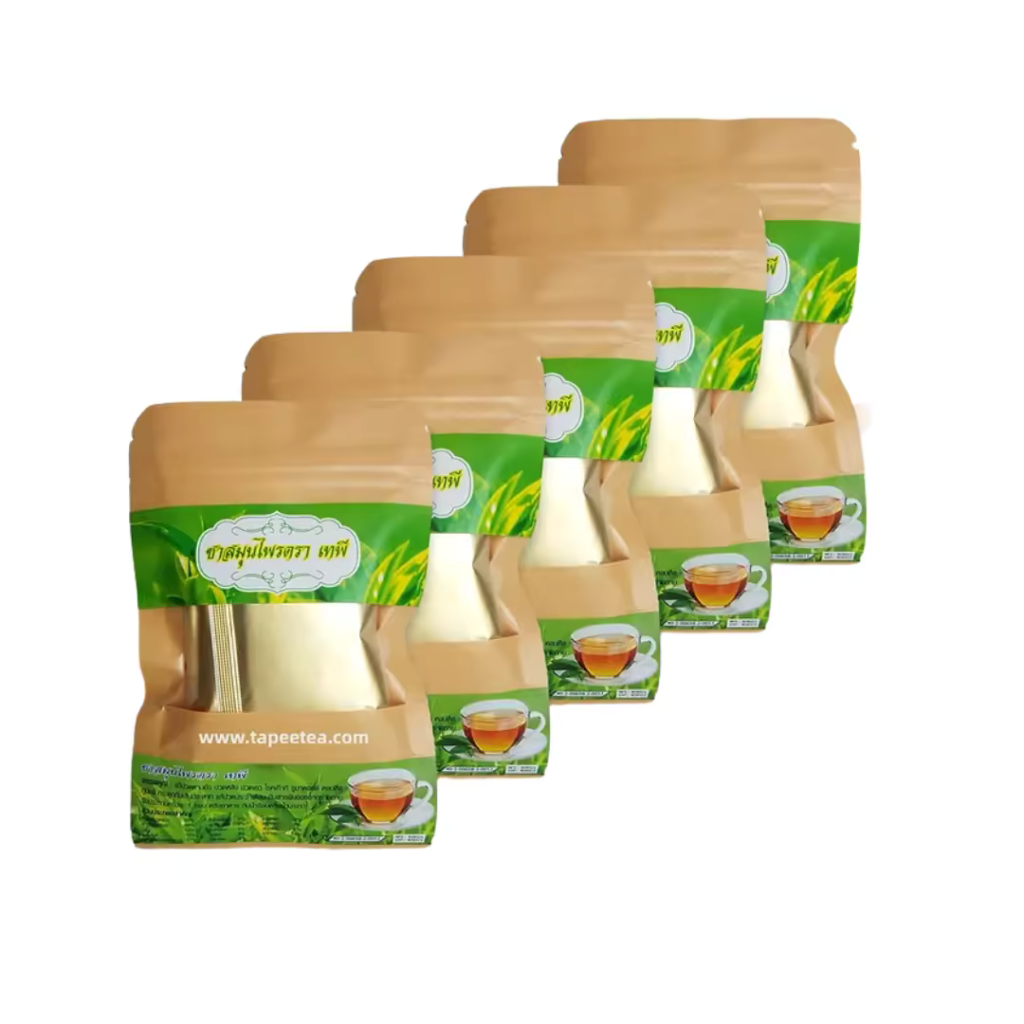 Tapee Herbal Tea from Thailand promotes detox, digestive balance, and energy with natural herbs. Caffeine-free. 25 sachets per box. Ideal for liver and immune support.