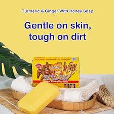 Asantee Soap Turmeric & Ginger Herbal Soap – Brightening, Anti-Acne & Detox – 6 Bars x 125g – Natural Thai Skincare