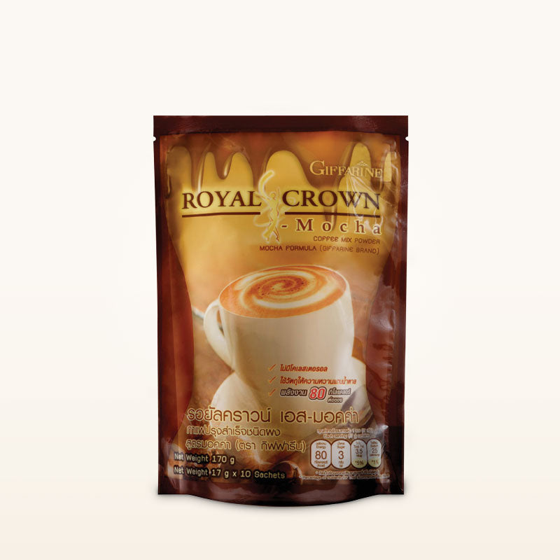 Giffarine Royal Crown Mocha – 2 Packs of 10 Sachets – Premium Instant Coffee Mix with Chocolate