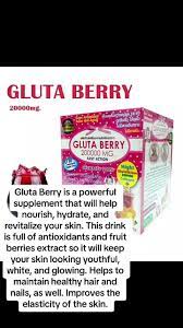 Gluta Berry 200,000 mg – Glutathione + Collagen Whitening Supplement | 2 Packs x 10 Sachets