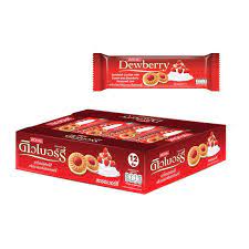 Dewberry Strawberry & Blueberry Cream Sandwich Biscuits – Pack of 12 Each | Fruity Cream-Filled Cookies Duo