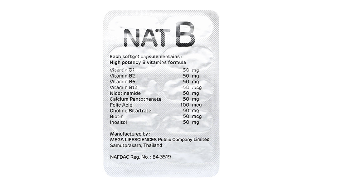 Mega We Care NAT B Complex – High-Potency Vitamin B Supplement | 100 Capsules