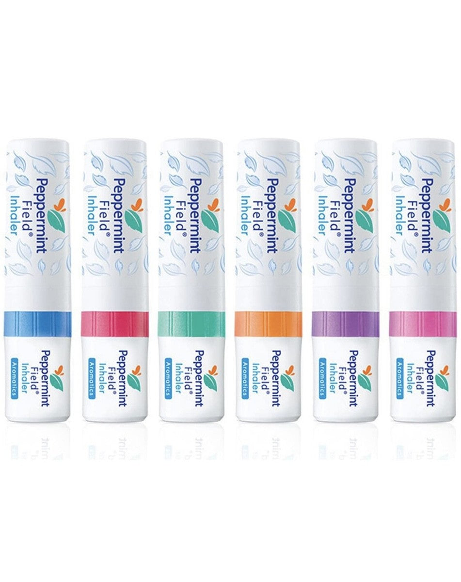 Peppermint Field Inhaler – Thai Herbal Nasal Stick with Essential Oils, 6 Sticks x 2 Packs (Total 12 Inhalers)
