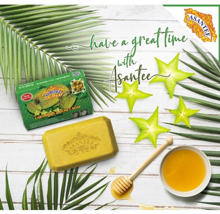 Asantee Carambola & Honey Herbal Soap – Brightening, Anti-Acne & Exfoliating – 6 Bars x 125g – Thai Natural Skincare