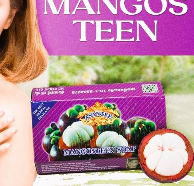Asantee Mangosteen Herbal Soap – Antioxidant, Anti-Acne & Skin Brightening – 6 Bars x 125g – Thai Natural Skincare