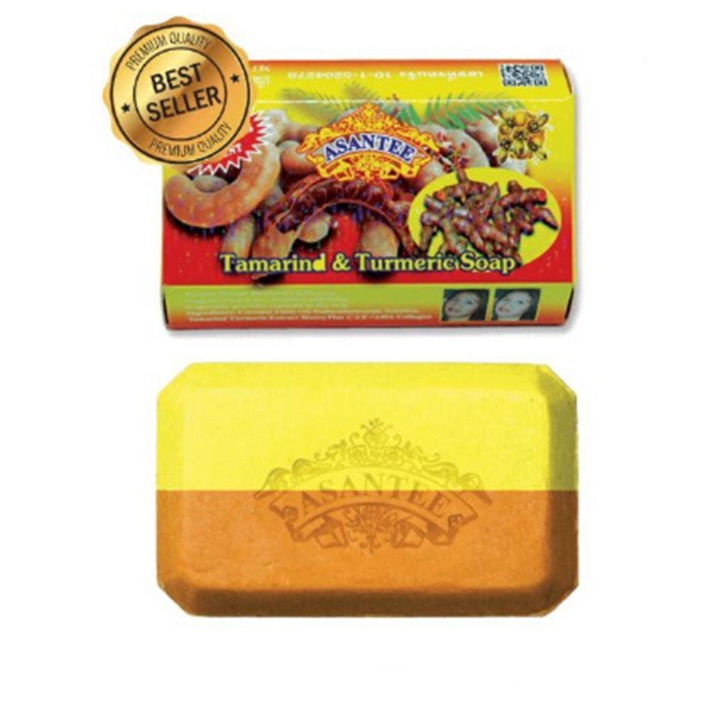 Asantee Tamarind & Turmeric Herbal Soap – Brightening, Anti-Acne & Exfoliating – 6 Bars x 125g – Thai Natural Skincare
