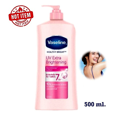 Vaseline GlutaGlow UV Extra Brightening Lotion – 2 x 500ml | Radiant Skin with Deep Brightening & UV Protection