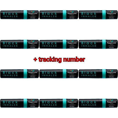 Peppermint Field Black Inhaler – Herbal Nasal Stick for Congestion & Refreshment – 6 Sticks x 2 Packs (12 Total)