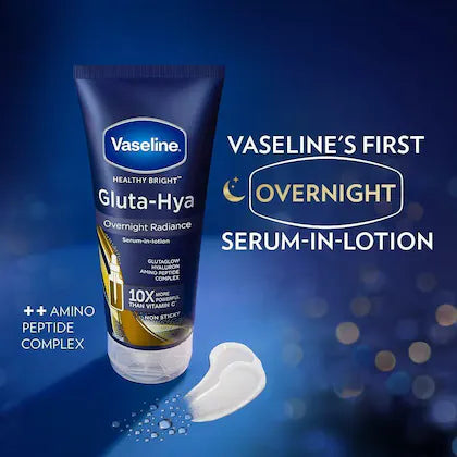 Vaseline Gluta-Hya Serum Burst Lotion Overnight Radiance Repair – 2 x 290ml | Night Brightening Body Lotion