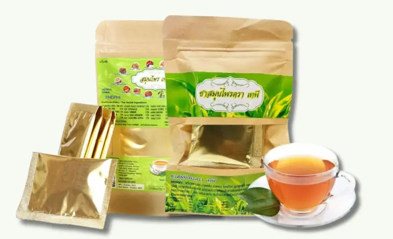 Tapee Herbal Tea from Thailand promotes detox, digestive balance, and energy with natural herbs. Caffeine-free. 25 sachets per box. Ideal for liver and immune support.