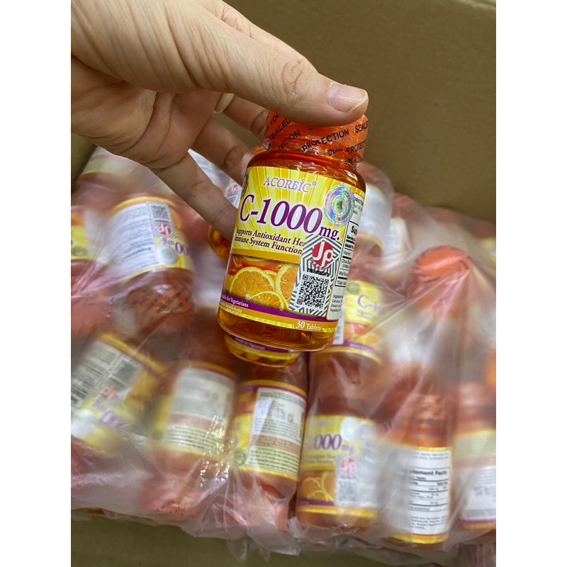 Acorbic C 1000mg – High-Potency Vitamin C Supplement for Immune Support – 2 Packs x 30 Tablets