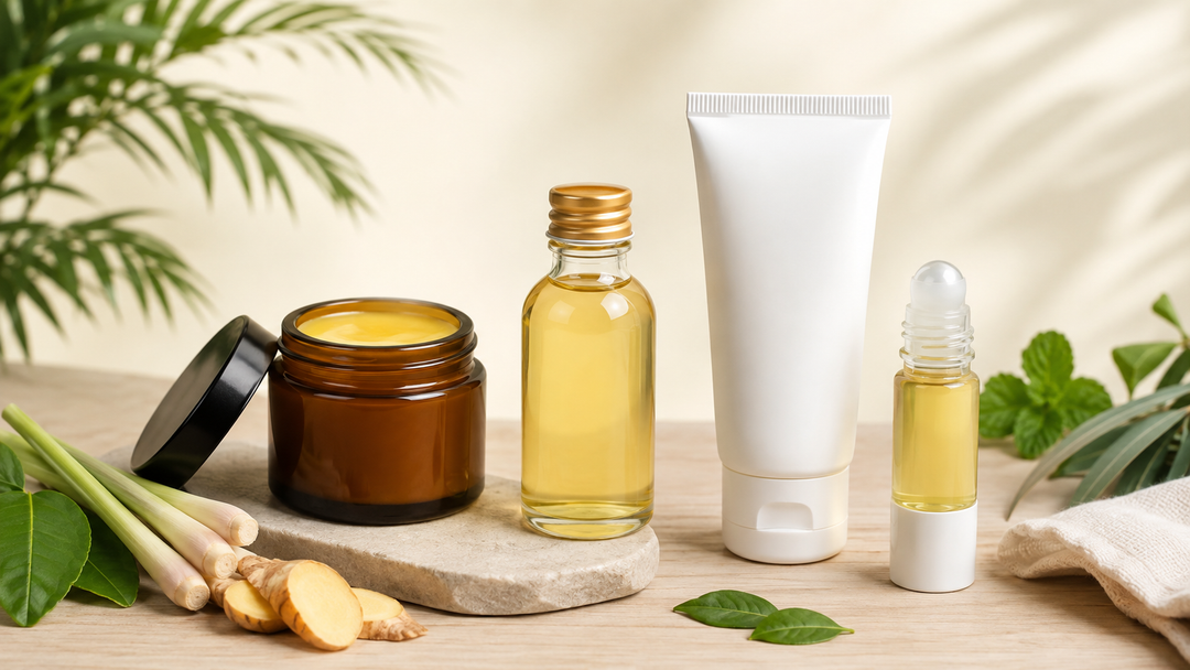 Selection of Thai muscle relief balms, liniments, creams and roll-ons