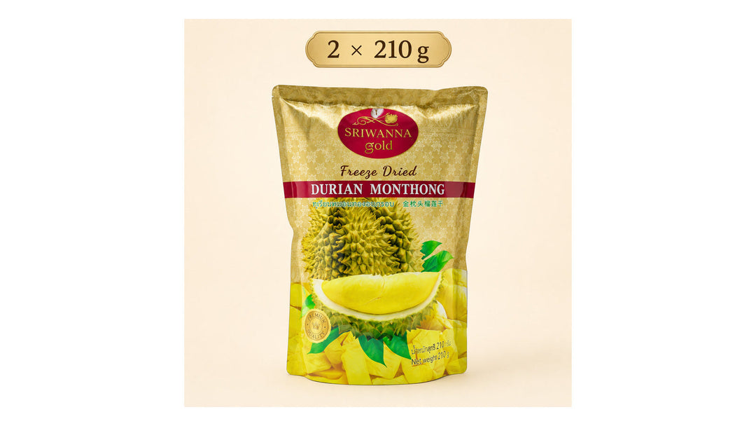 Sriwanna Gold Monthong freeze-dried durian bundle of two 210 g pouches