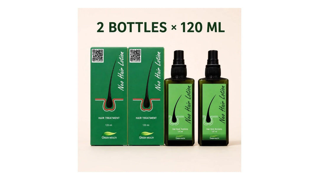 Green Wealth Neo Hair Lotion original Thai edition two-pack with QR code packaging