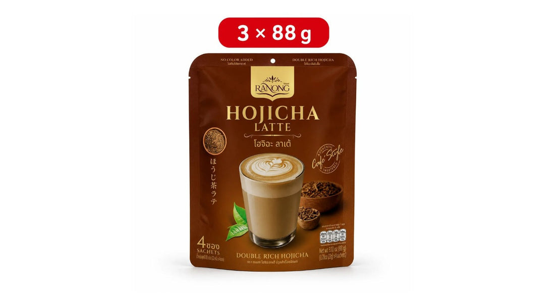 Ranong Double Rich Hojicha Latte bundle of three 88 g pouches