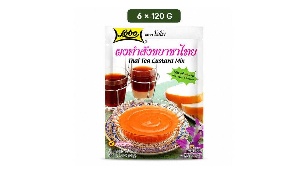 Lobo Thai Tea Custard Mix six-pack of 120 g pouches