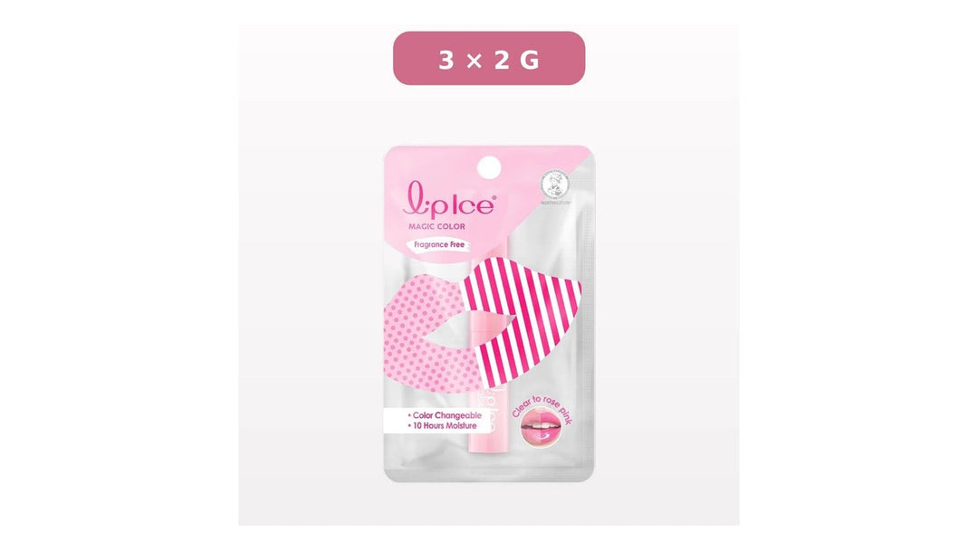 Lipice Magic Color Rose Pink lip balm three-pack, 2 g each