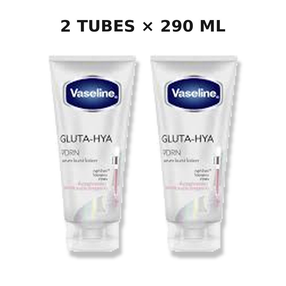 Two tubes of Vaseline Gluta-Hya PDRN Serum Burst Body Lotion, 290 ml each