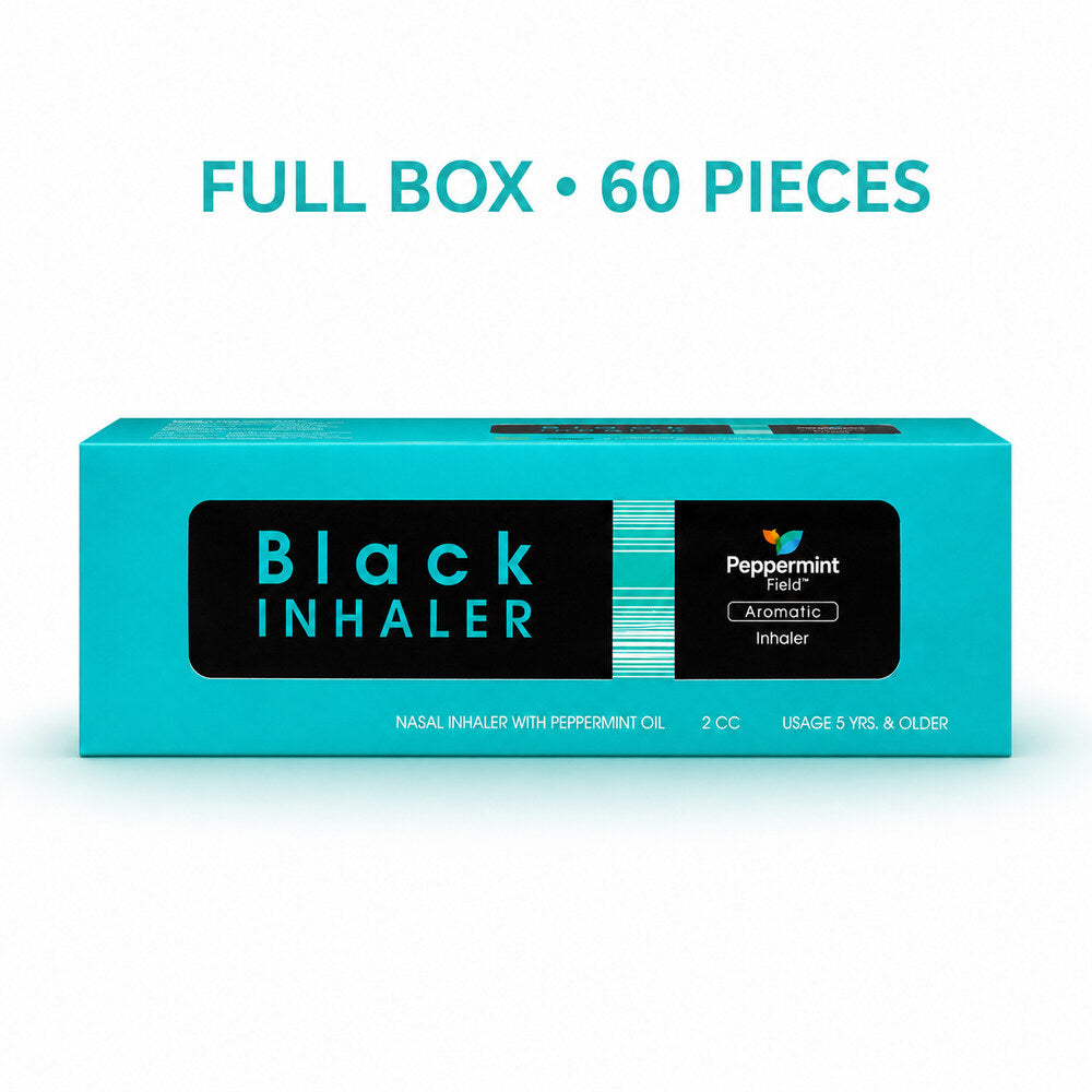 Peppermint Field Black Inhaler 2cc box and product close-up