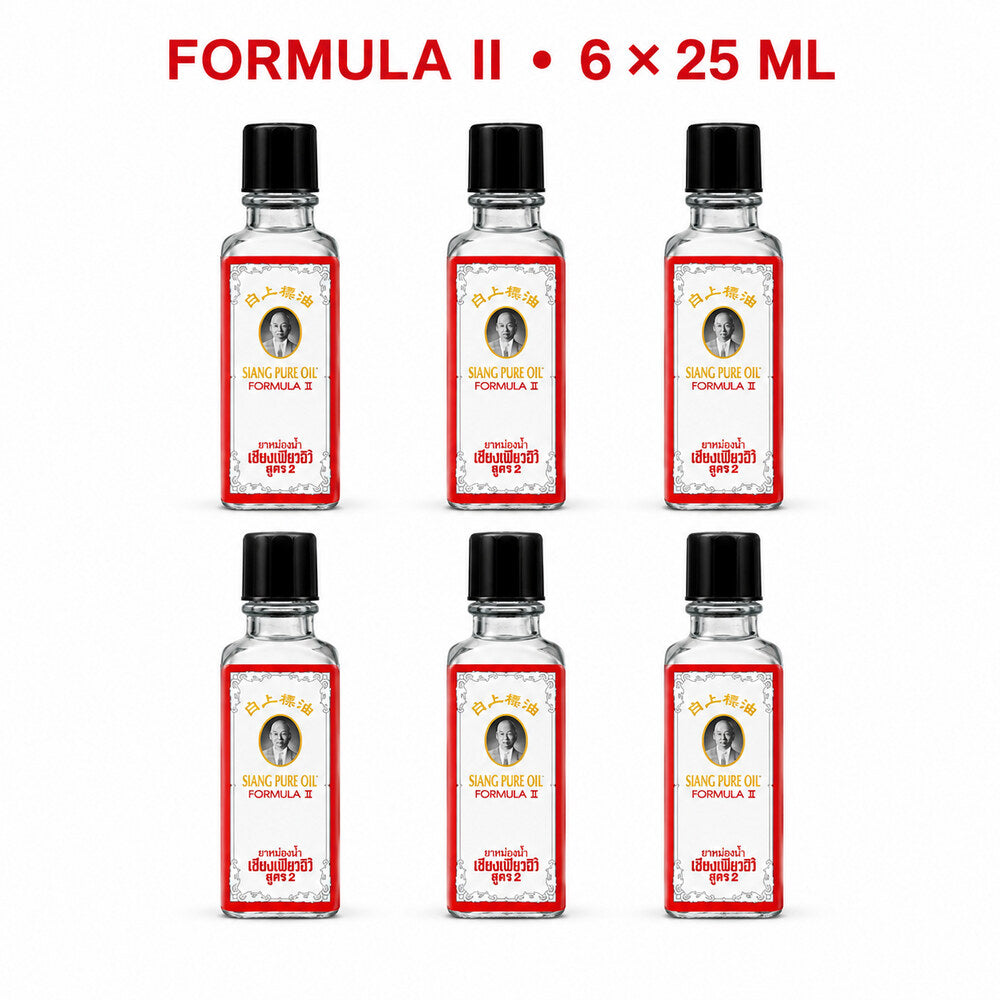 Siang Pure Oil Formula II value pack of six 25ml bottles