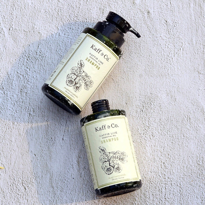 Two Kaff & Co Kaffir Lime Essential Oil Shampoo 300ml bottles