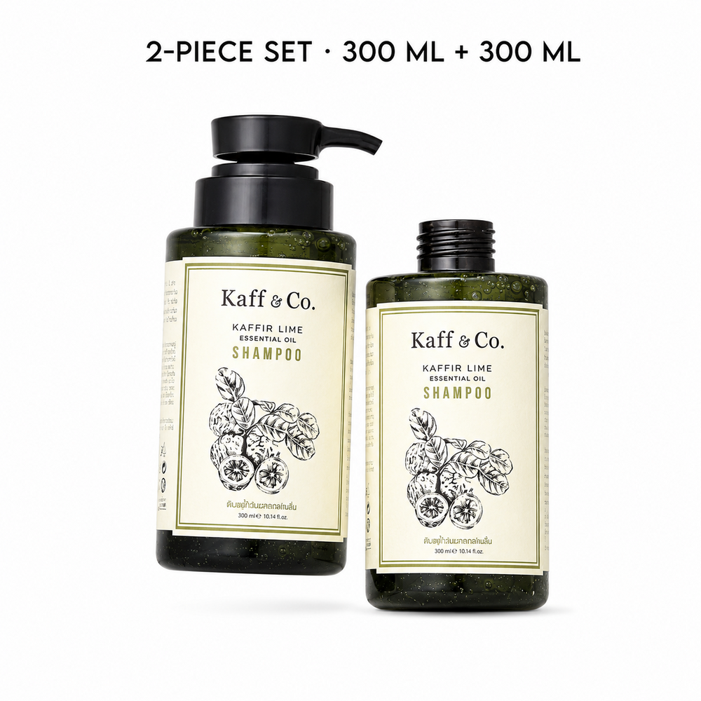 Kaff & Co Kaffir Lime Shampoo 300ml pump bottle and 300ml refill set