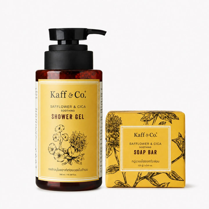 Kaff & Co Safflower and Cica Shower Gel 300ml with Soap Bar 125g