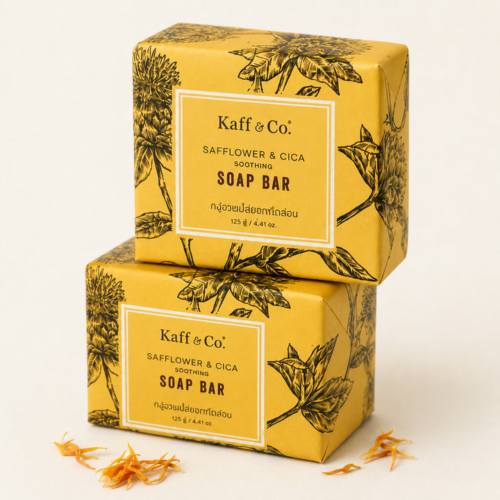 Two Kaff & Co Safflower and Cica Soothing Soap Bars 125g
