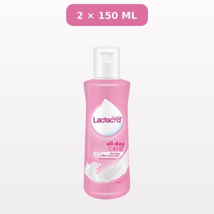 Lactacyd All Day Care Daily Feminine Wash, sold as 2 × 150 ml