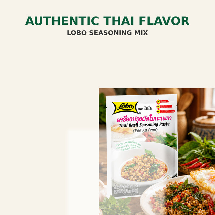 Lobo Thai Holy Basil seasoning paste and prepared Thai basil stir-fry