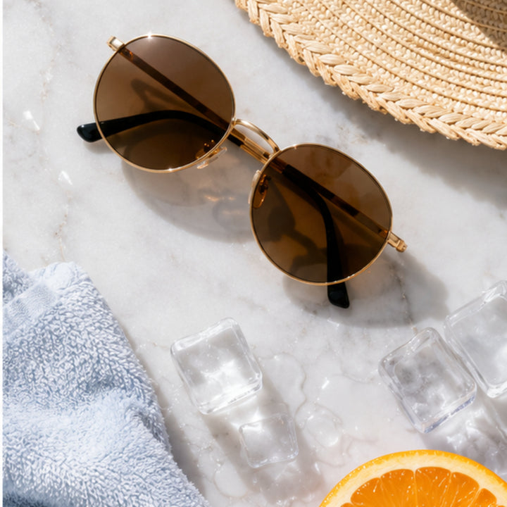 Sun-care accessories with a cooling summer theme