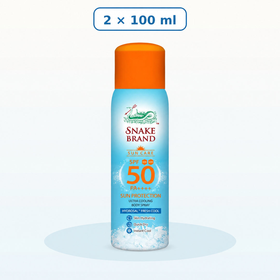 Snake Brand Cooling Spray Sun Protection SPF 50 PA++++, 2 × 100 ml