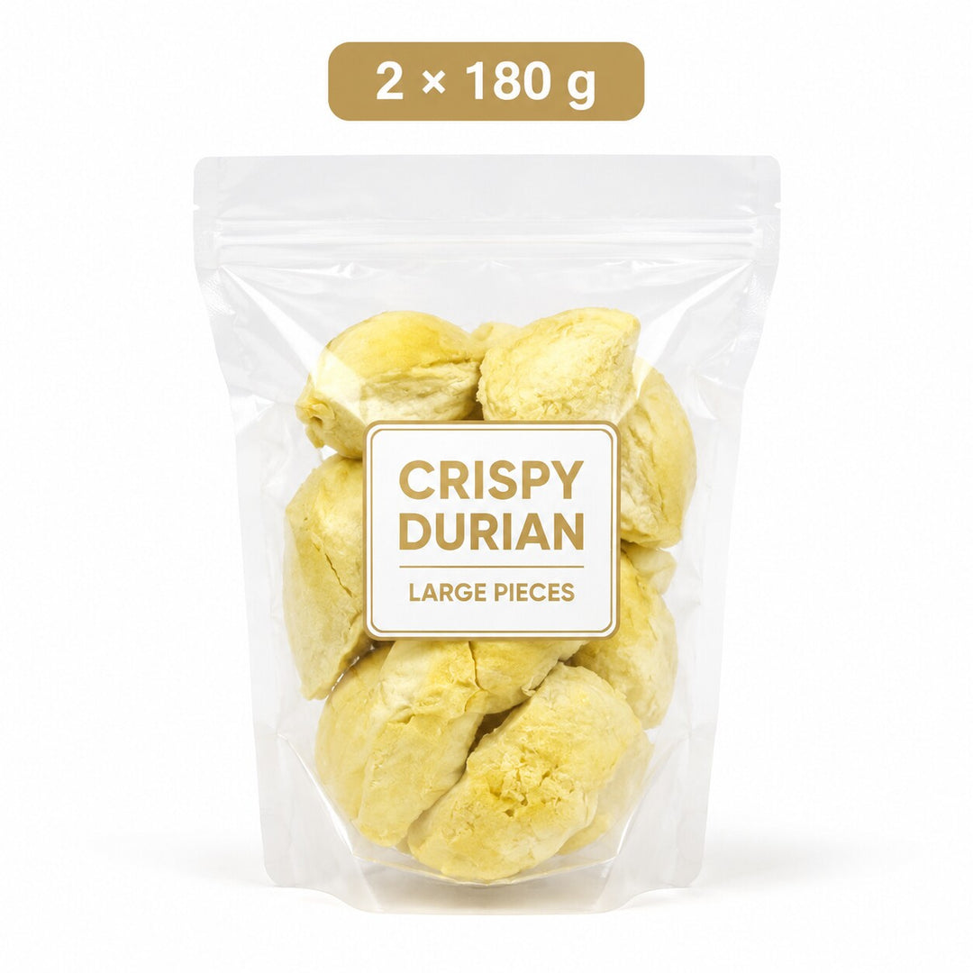 Crispy freeze-dried durian large pieces, two 180g pouches