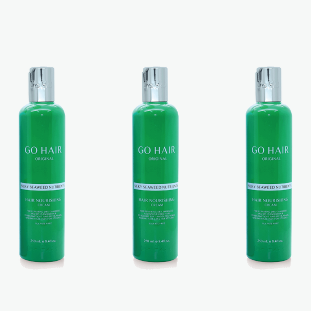 Three bottles of Go Hair Original Silky Seaweed Nutrients 250 ml