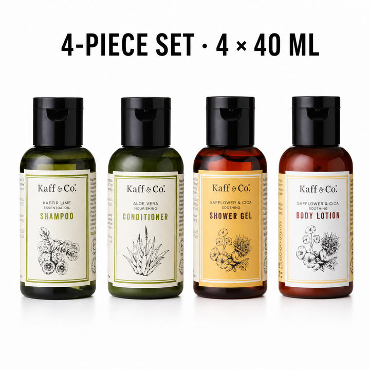Kaff & Co four-piece travel set with four 40ml bottles