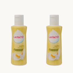 Two bottles of Lactacyd Extra Milky Daily Feminine Wash 150 ml