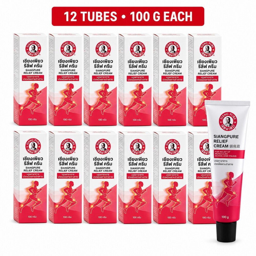 Twelve Siang Pure Relief Cream 100g retail boxes with one tube