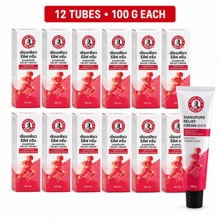Twelve Siang Pure Relief Cream 100g retail boxes with one tube