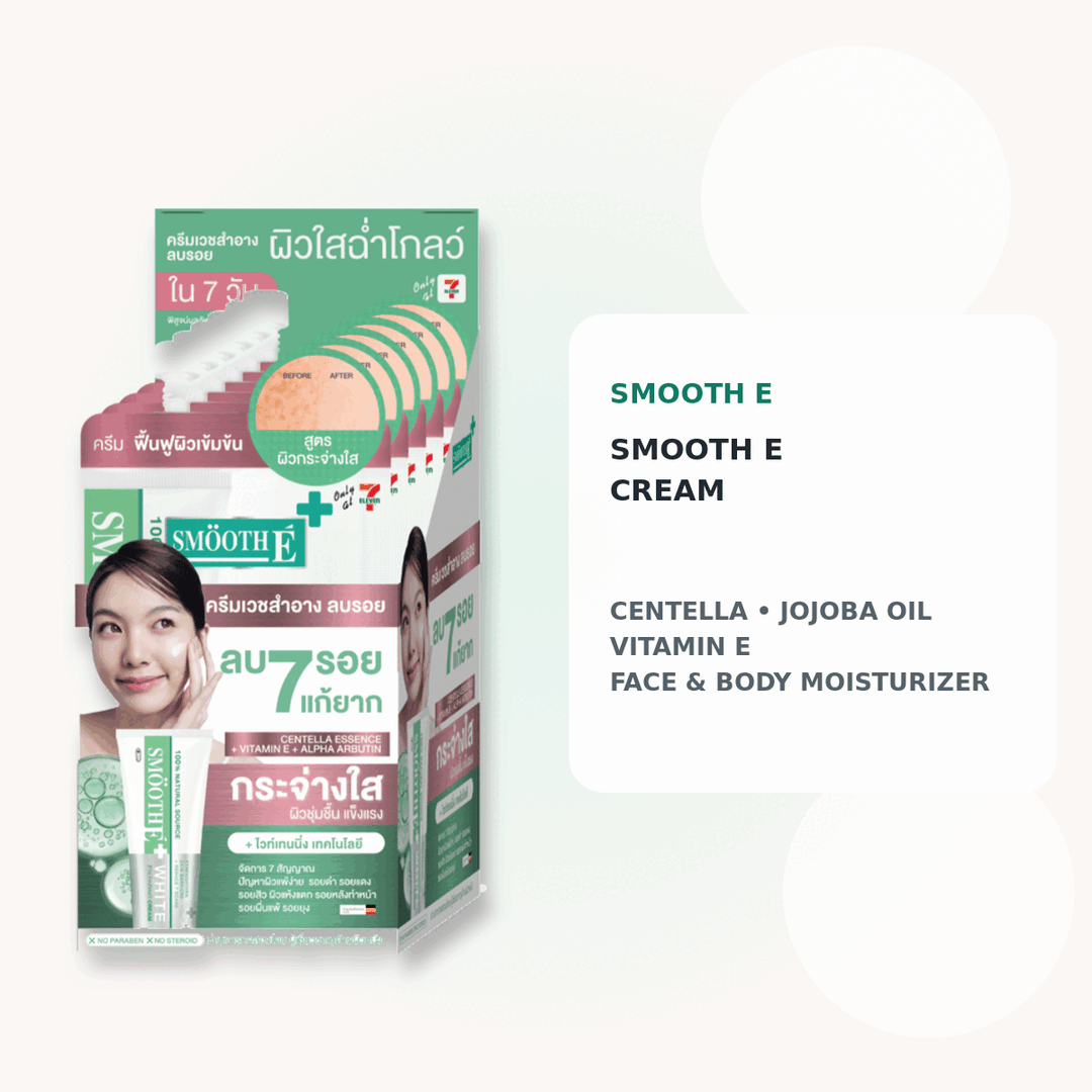Smooth E Cream authentic Thai retail box with key product details