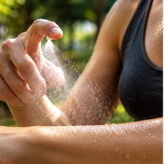 Cooling body mist applied after outdoor exercise