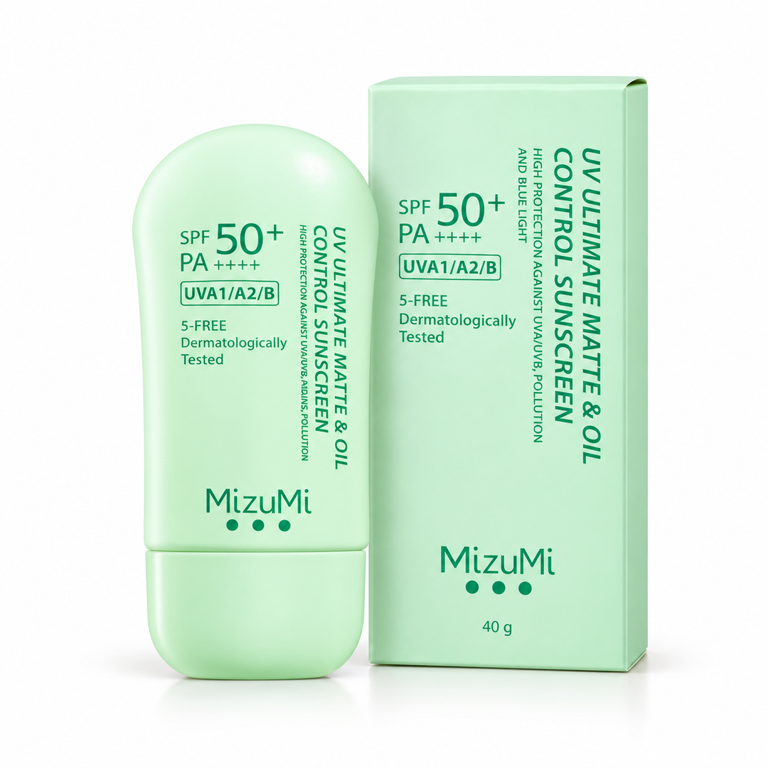 MizuMi UV Ultimate Matte & Oil Control Sunscreen SPF50+ PA++++ 40 g — Packs of 2, 4 or 6 — product packaging on white background