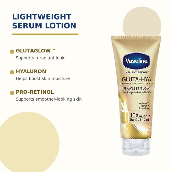 Vaseline Flawless Glow body lotion with GlutaGlow hyaluron and pro-retinol